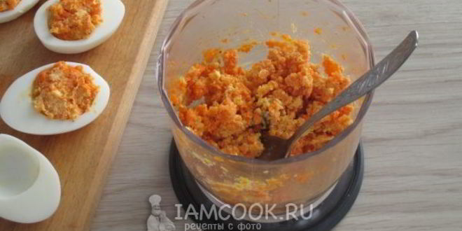 Рецепт яиц, фаршированных морковью