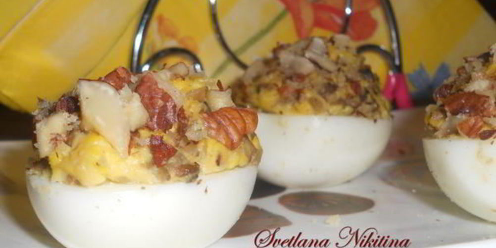 Как приготовить яйца фаршированные с грибами