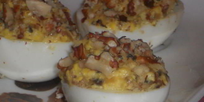 Рецепт яиц фаршированных с грибами