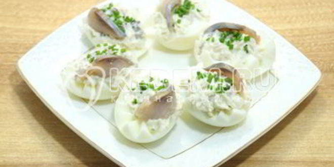 Рецепт яиц фаршированных сельдью