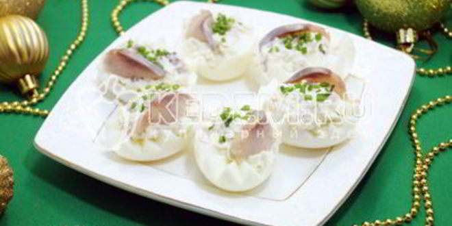 Рецепт яиц фаршированных сельдью