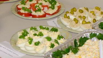 Рецепт Яиц фаршированных тунцом и лососем