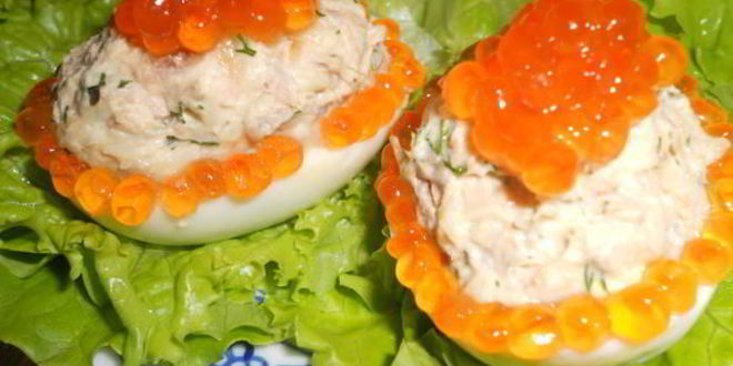 Рецепт яиц фаршированных тунцом