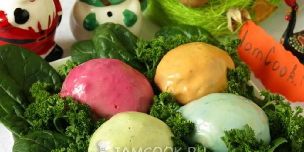 Как приготовить яйца фаршированные в цветном желе