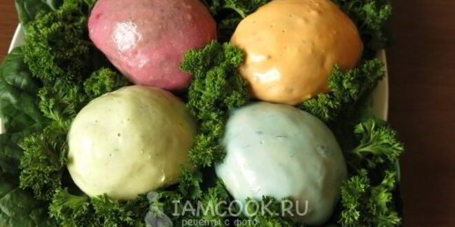 Рецепт яиц фаршированных в цветном желе