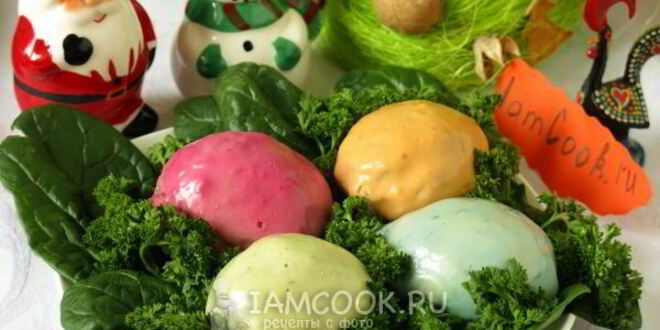 Рецепт яиц фаршированных в цветном желе