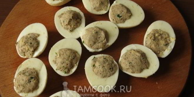Рецепт яиц фаршированных в цветном желе