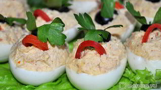 Рецепт Яиц, фаршированных ветчиной