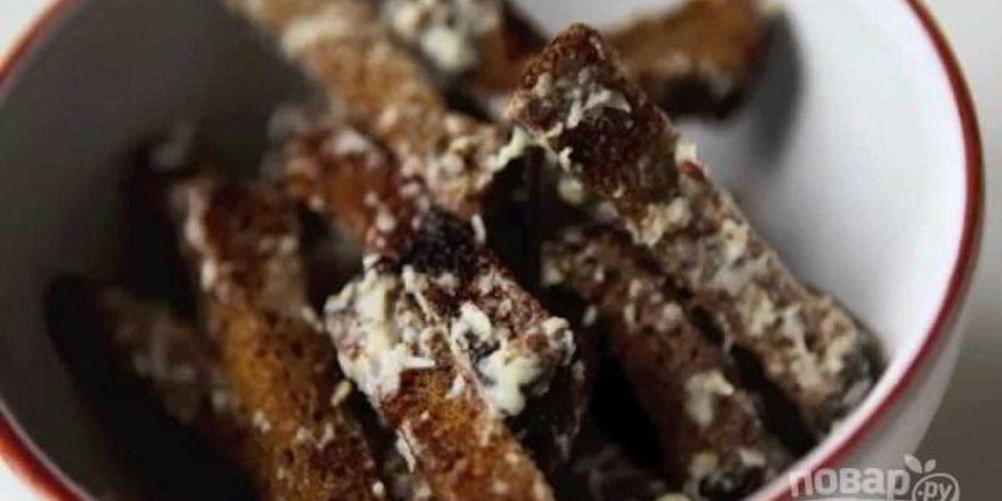 Как приготовить гренки из черного хлеба с сыром на сковороде