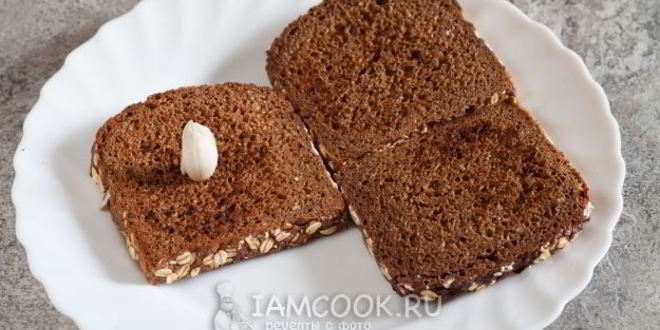 Рецепт гренков с чесноком на сковороде