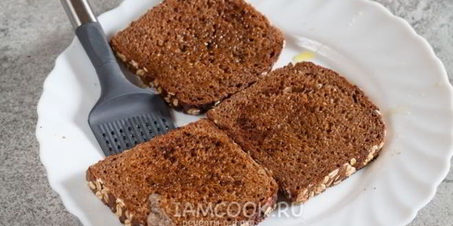 Рецепт гренков с чесноком на сковороде