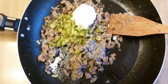 Рецепт гренков с фаршем по-татарски