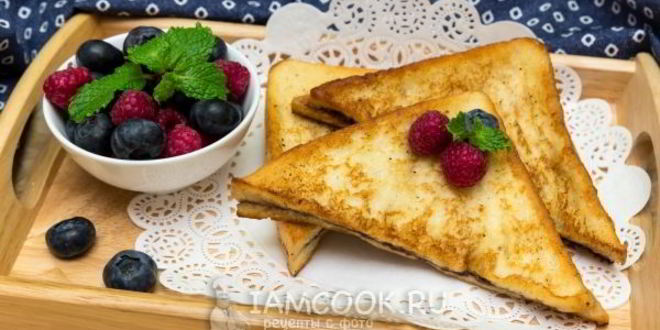 Рецепт гренков с шоколадно-ореховой пастой