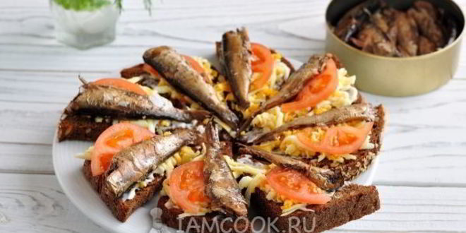 Рецепт гренков со шпротами