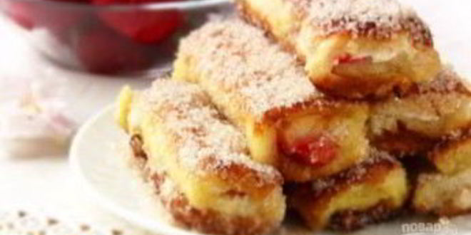 Рецепт сладких рулетиков-гренков по-французски