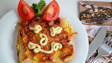 Рецепт Яично-беконовых гренки на завтрак