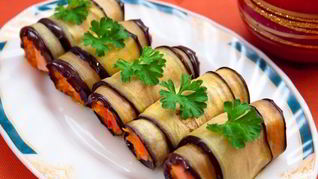 Рецепт Канапе из баклажанов