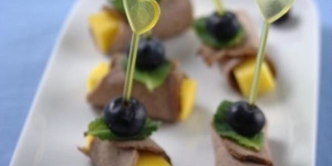 Рецепт канапе из утки с манго