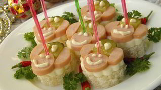 Рецепт Канапе Обезьянки на шпажках