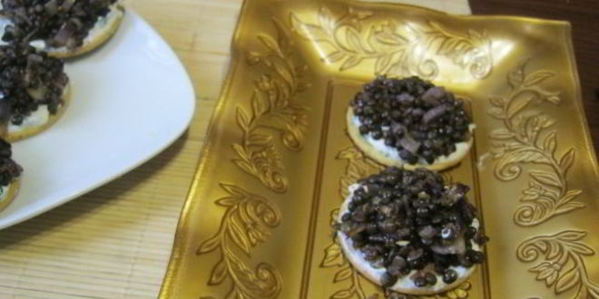 Рецепт канапе с черной чечевицей фуршетные