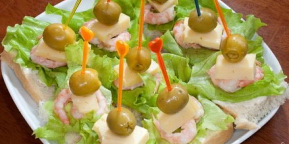 Как приготовить канапе с креветками