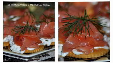 Рецепт Канапе с лососем и сливочным сыром