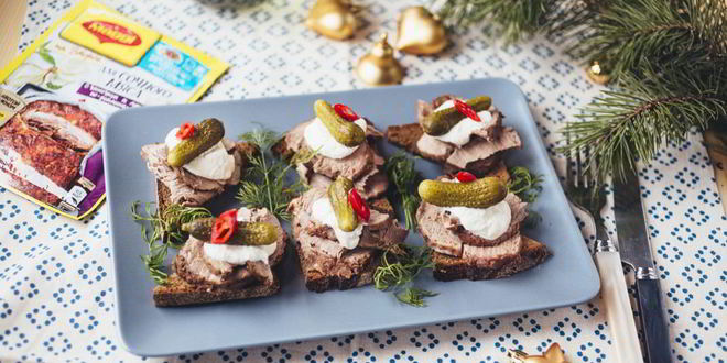 Рецепт канапе с ростбифом