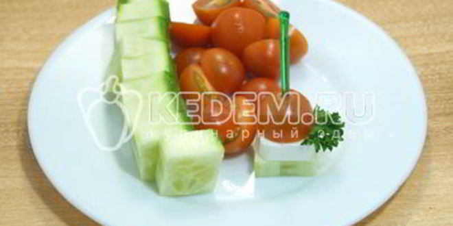 Рецепт овощного канапе с сыром фета