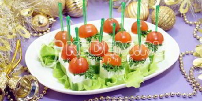 Рецепт овощного канапе с сыром фета