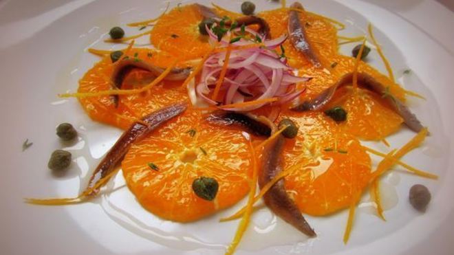 Рецепт Карпачча из апельсинов с анчоусами