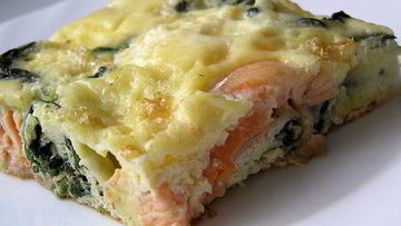 Рецепт Фриттаты с лососем и шпинатом