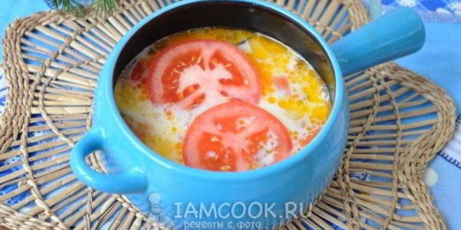 Рецепт омлета с горбушей в духовке в горшочке