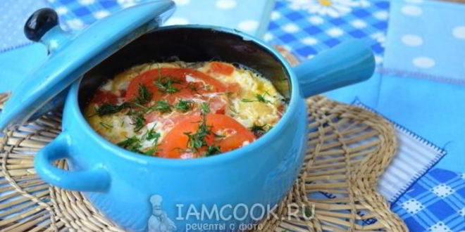 Рецепт омлета с горбушей в духовке в горшочке