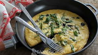 Рецепт Омлета с грибами и сыром