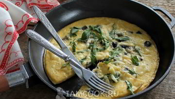 Рецепт Омлета с грибами и сыром