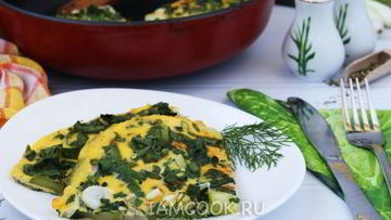 Рецепт Омлета с кабачком и шпинатом