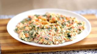 Рецепт Омлета с колбасой и помидорами в мультиварке