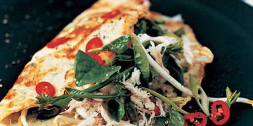 Как приготовить омлет с крабами и чили