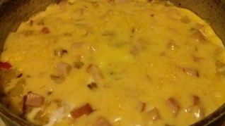 Рецепт Омлета с овощами и ветчиной