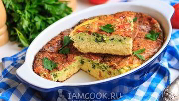 Рецепт Омлета с помидорами, кабачками и сыром в духовке