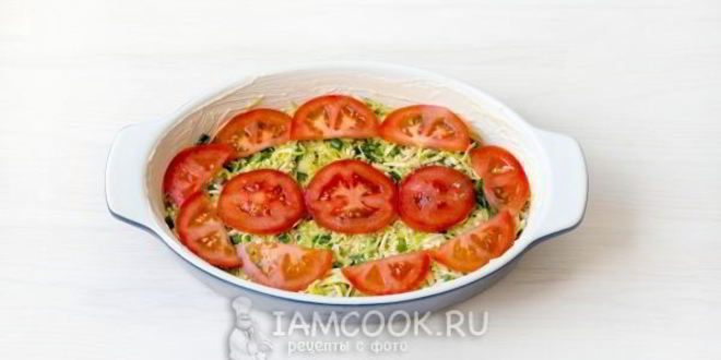 Рецепт омлета с помидорами, кабачками и сыром в духовке