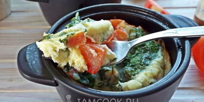 Рецепт омлета с помидорами в духовке