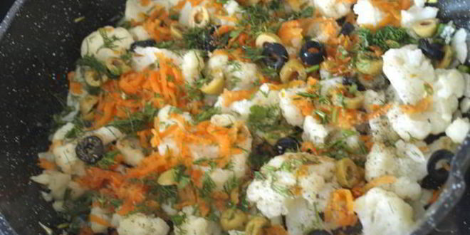 Рецепт омлета с цветной капустой по-средиземноморски