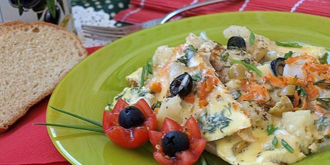 Рецепт омлета с цветной капустой по-средиземноморски