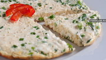 Рецепт Омлета с творогом и зеленым луком