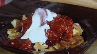 Рецепт Сладкого омлета с карамелизированными сливами