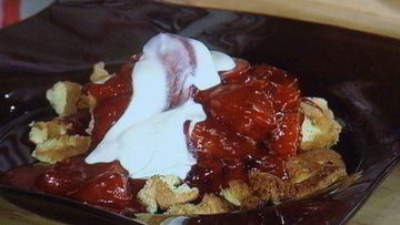 Рецепт Сладкого омлета с карамелизированными сливами