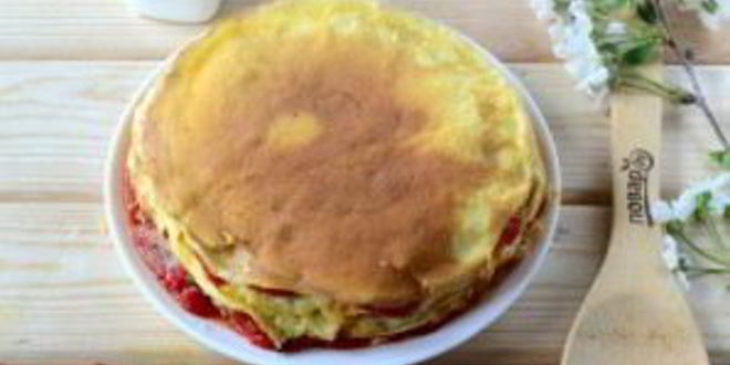 Рецепт слоеного омлета на завтрак