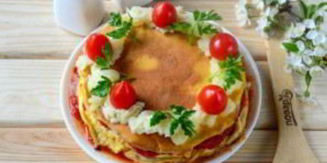 Рецепт слоеного омлета на завтрак