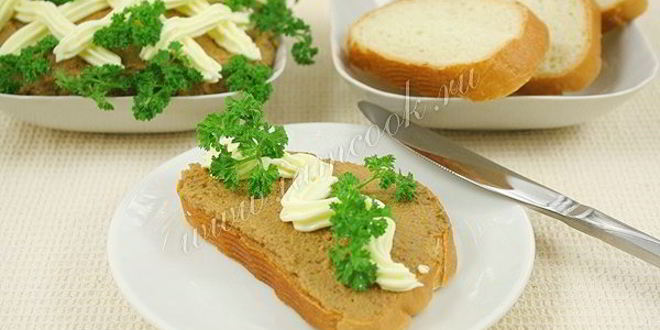 Рецепт паштета из говяжьей печени со сливочным маслом